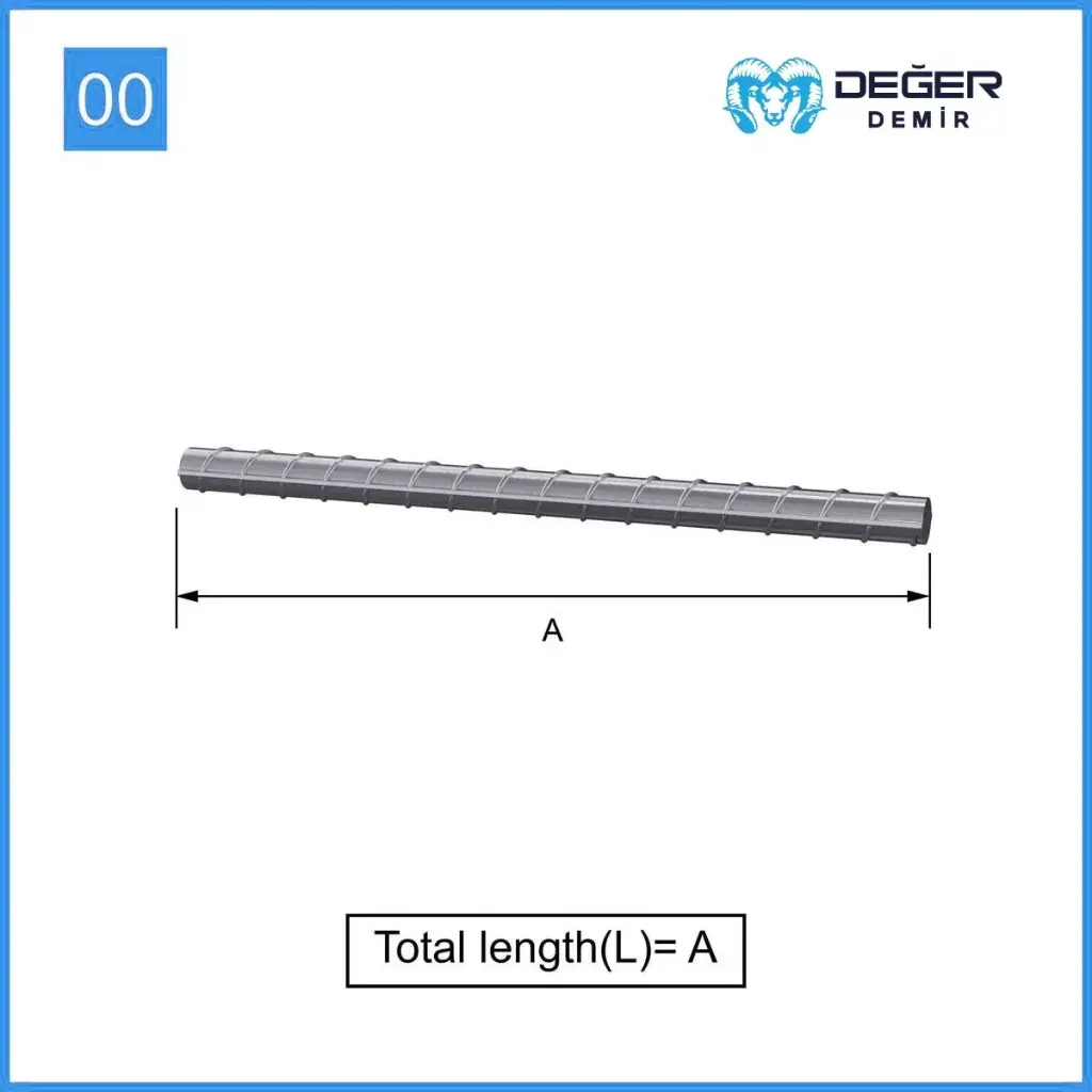 İnşaat Donatı Çubuğu Şekil Kodu 00