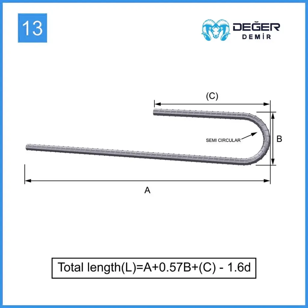 İnşaat Donatı Çubuğu Şekil Kodu 13