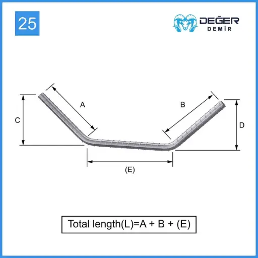 İnşaat Donatı Çubuğu Şekil Kodu 25