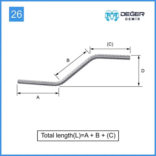 İnşaat Donatı Çubuğu Şekil Kodu 26