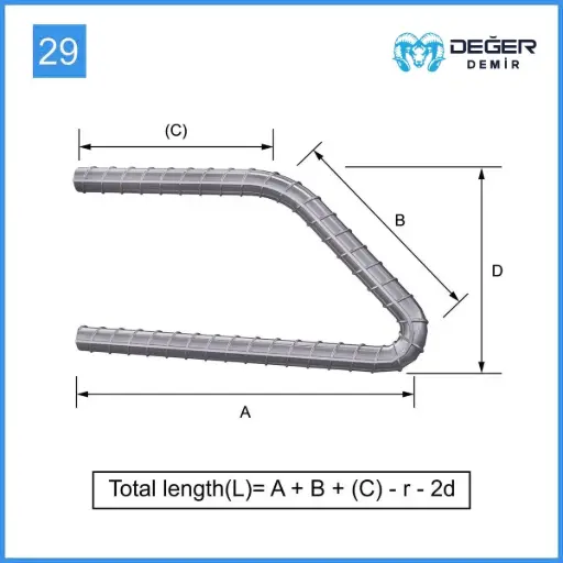 İnşaat Donatı Çubuğu Şekil Kodu 29