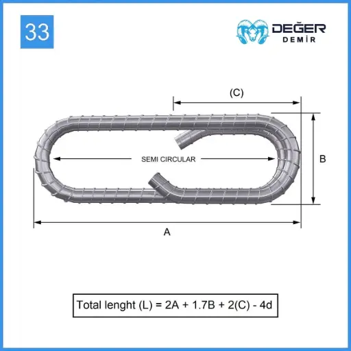 İnşaat Donatı Çubuğu Şekil Kodu 33