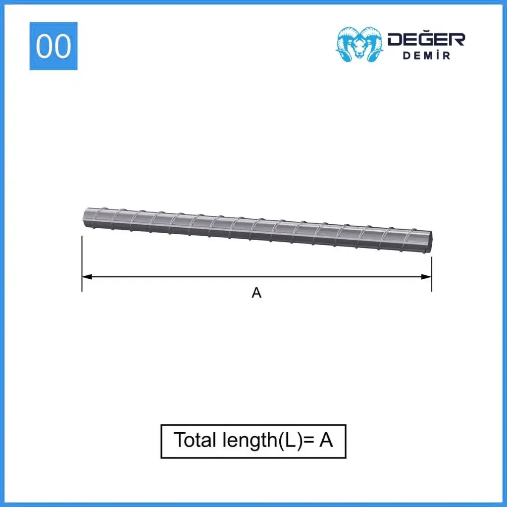 İnşaat Donatı Çubuğu Şekil Kodu 00