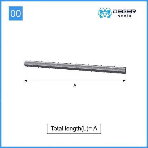 İnşaat Donatı Çubuğu Şekil Kodu 00