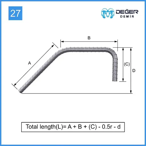 İnşaat Donatı Çubuğu Şekil Kodu 27