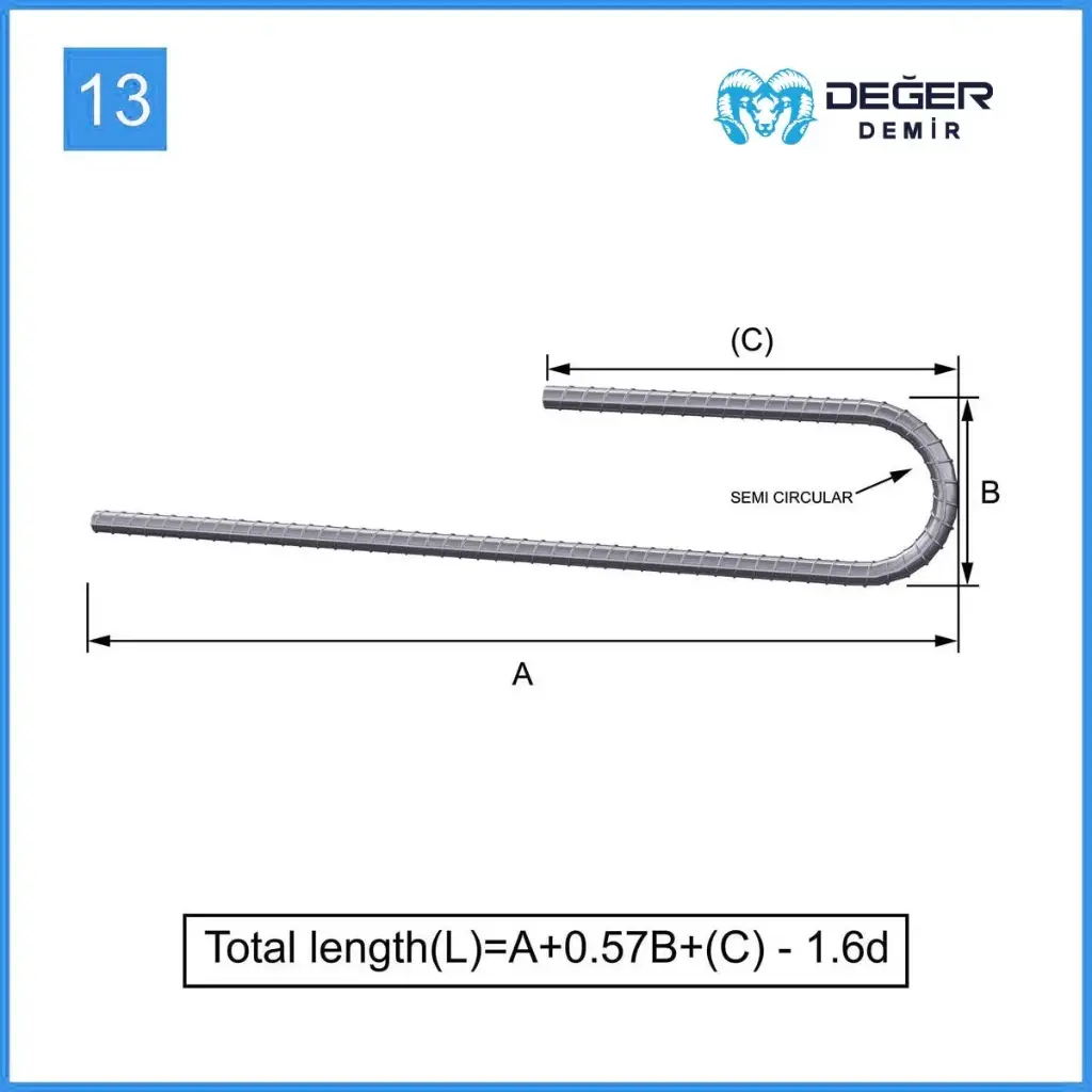 İnşaat Donatı Çubuğu Şekil Kodu 13