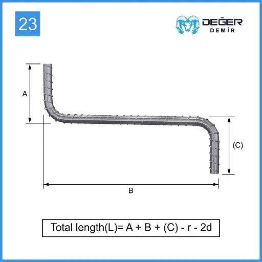 İnşaat Donatı Çubuğu Şekil Kodu 23
