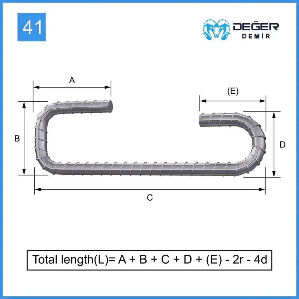 İnşaat Donatı Çubuğu Şekil Kodu 41