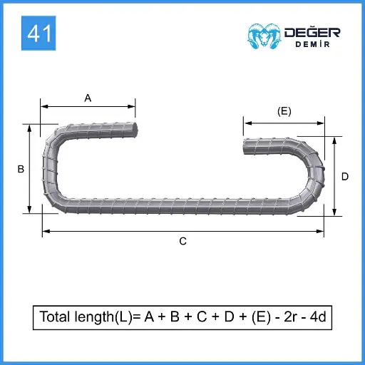 İnşaat Donatı Çubuğu Şekil Kodu 41