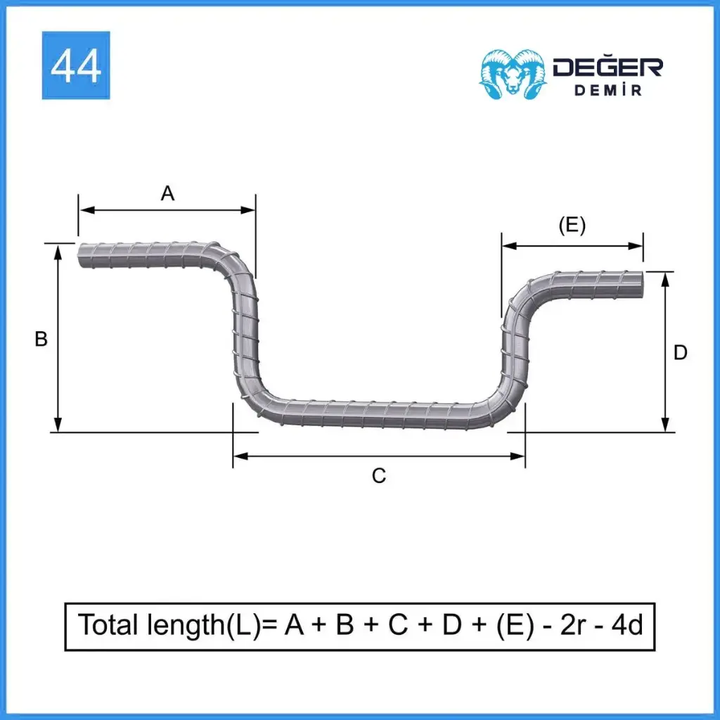 İnşaat Donatı Çubuğu Şekil Kodu 44