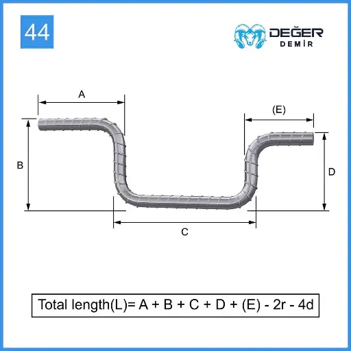 İnşaat Donatı Çubuğu Şekil Kodu 44