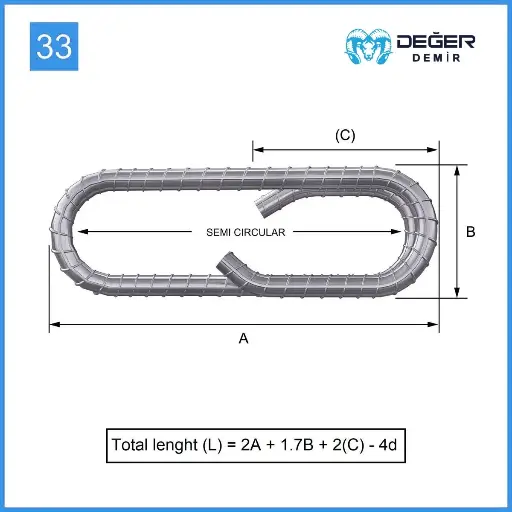 İnşaat Donatı Çubuğu Şekil Kodu 33