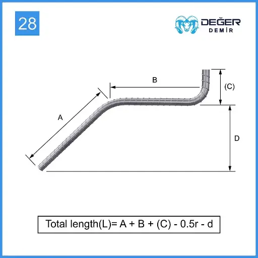 İnşaat Donatı Çubuğu Şekil Kodu 28