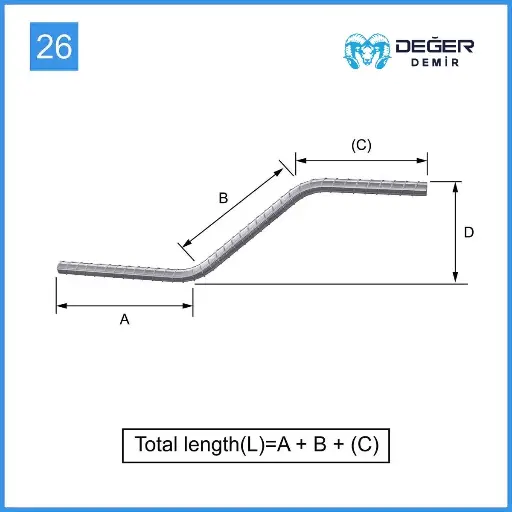 İnşaat Donatı Çubuğu Şekil Kodu 26