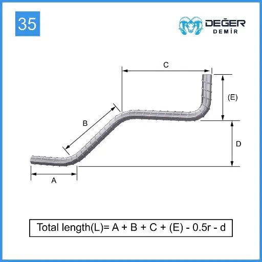 İnşaat Donatı Çubuğu Şekil Kodu 35