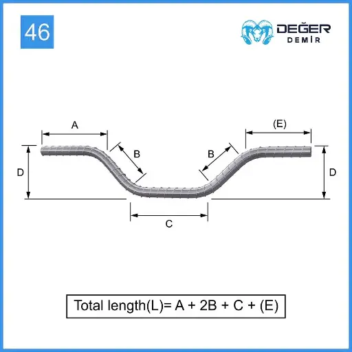 İnşaat Donatı Çubuğu Şekil Kodu 46