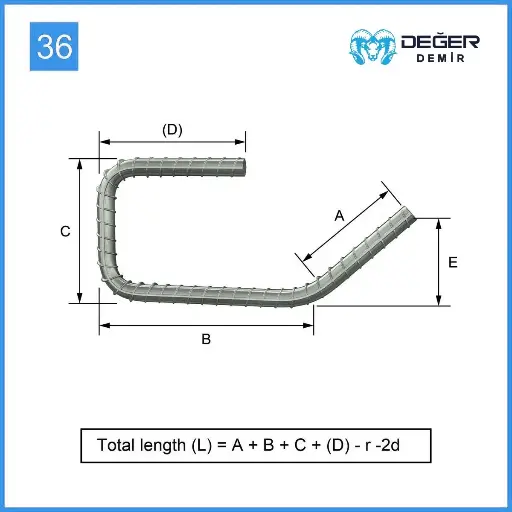 İnşaat Donatı Çubuğu Şekil Kodu 36