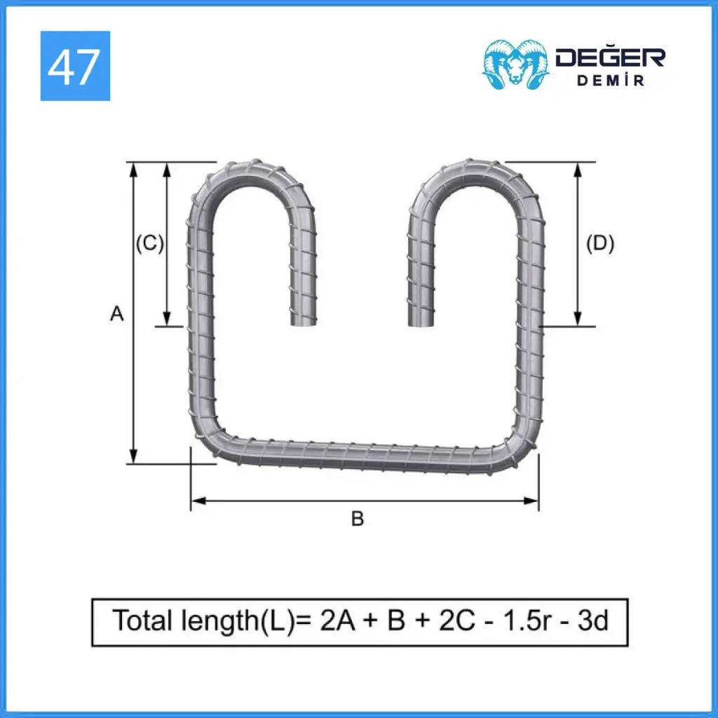 İnşaat Donatı Çubuğu Şekil Kodu 47
