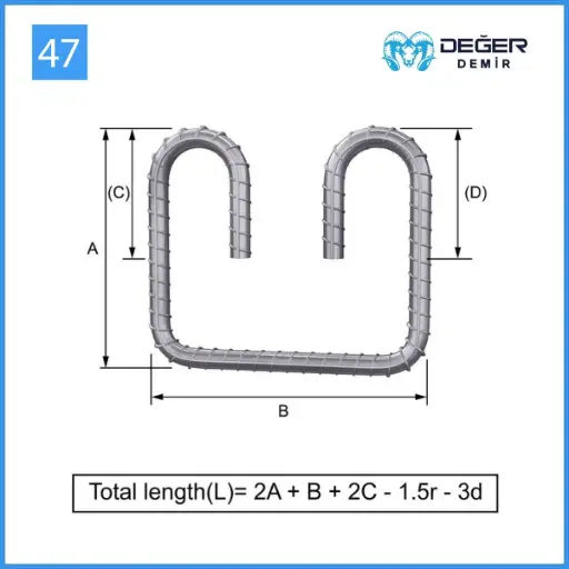 İnşaat Donatı Çubuğu Şekil Kodu 47