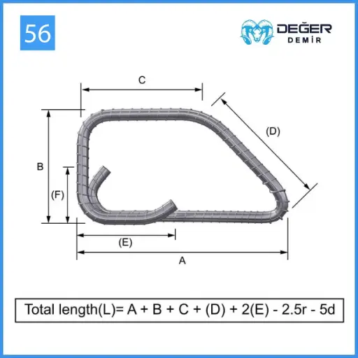 İnşaat Donatı Çubuğu Şekil Kodu 56