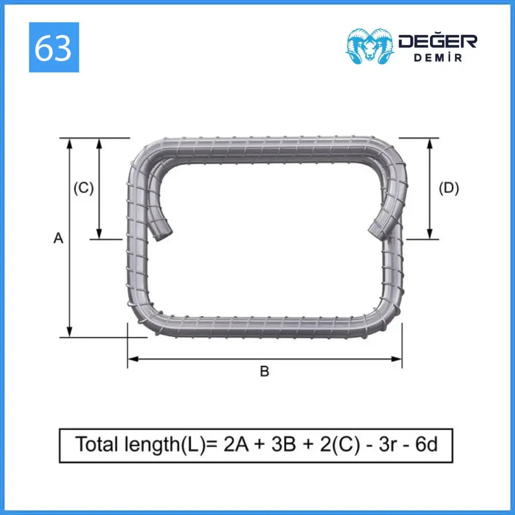 İnşaat Donatı Çubuğu Şekil Kodu 63