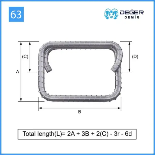 İnşaat Donatı Çubuğu Şekil Kodu 63