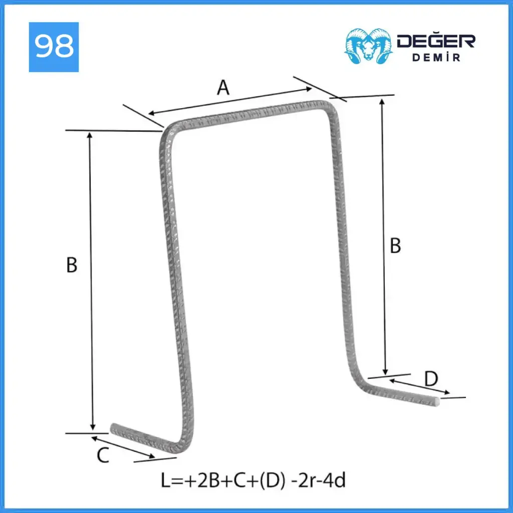 İnşaat Donatı Çubuğu Şekil Kodu 98